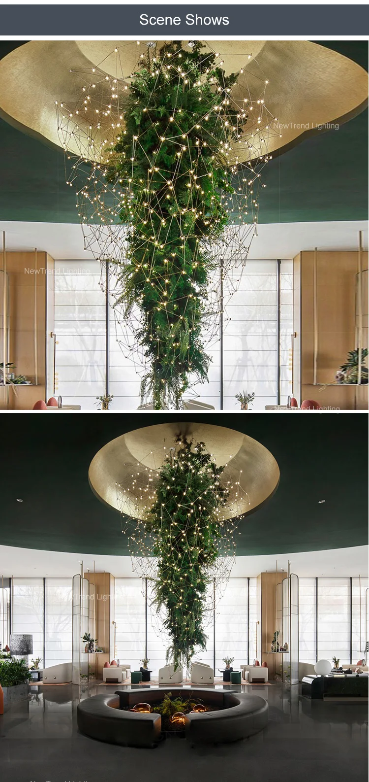 cpl 262 custom indoor landscape decoration lighting nature inspired lamp tree shape led chandelier-4