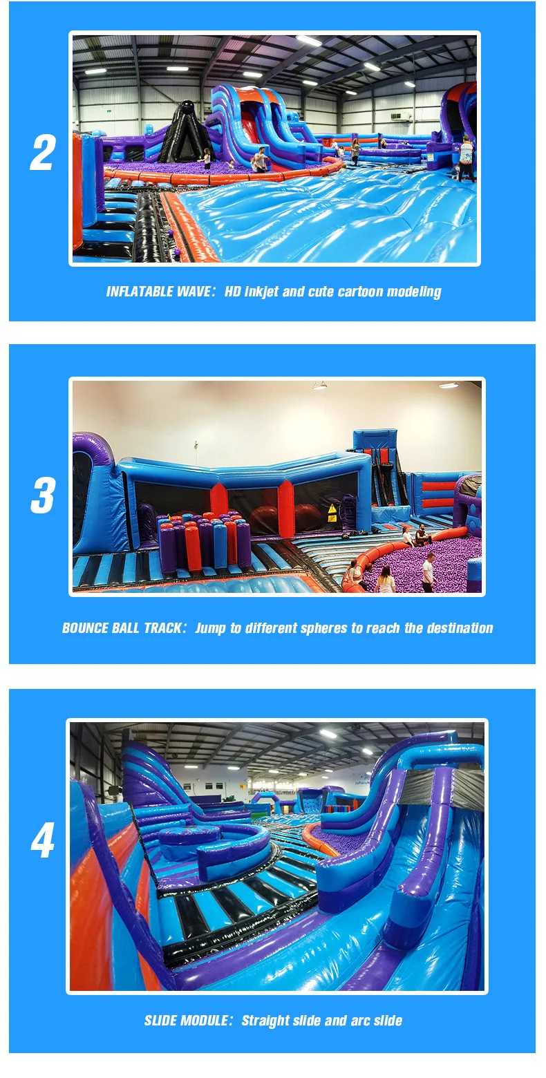 CH 1500sqm Outdoor inflatable Playground kids games inflatable theme park with inflatable obstacle bouncer jump castle for kids supplier