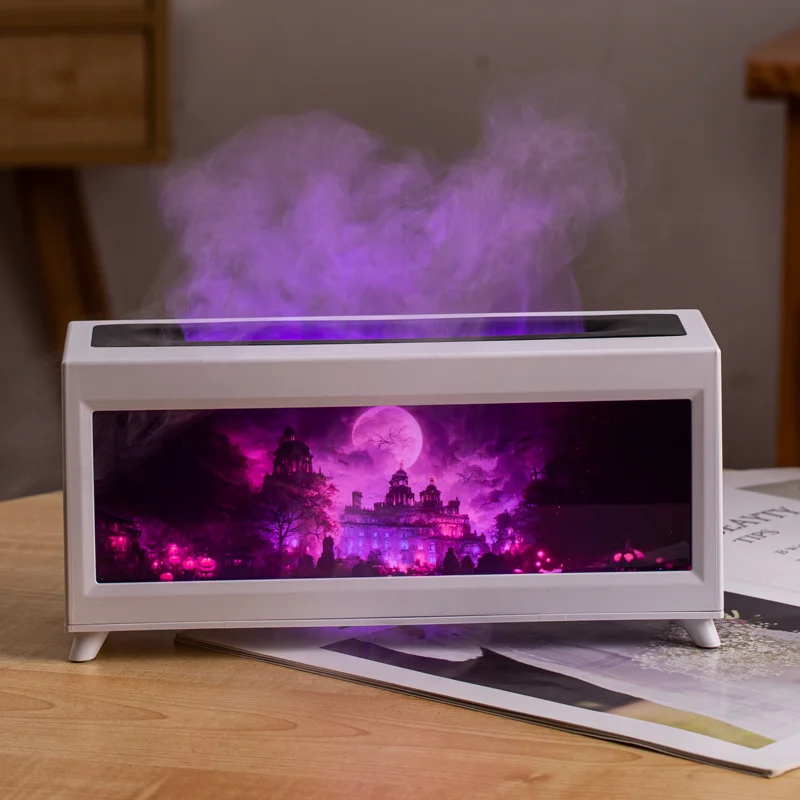 China Portable Smart Humidifier 200ml Flame Fireplace Aroma Diffuser for Home Office