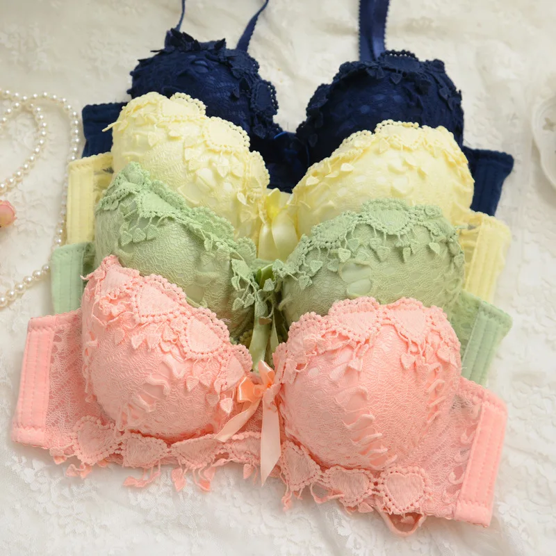 Lace Embroidery Push Up Underwear Bra-Panty Set
