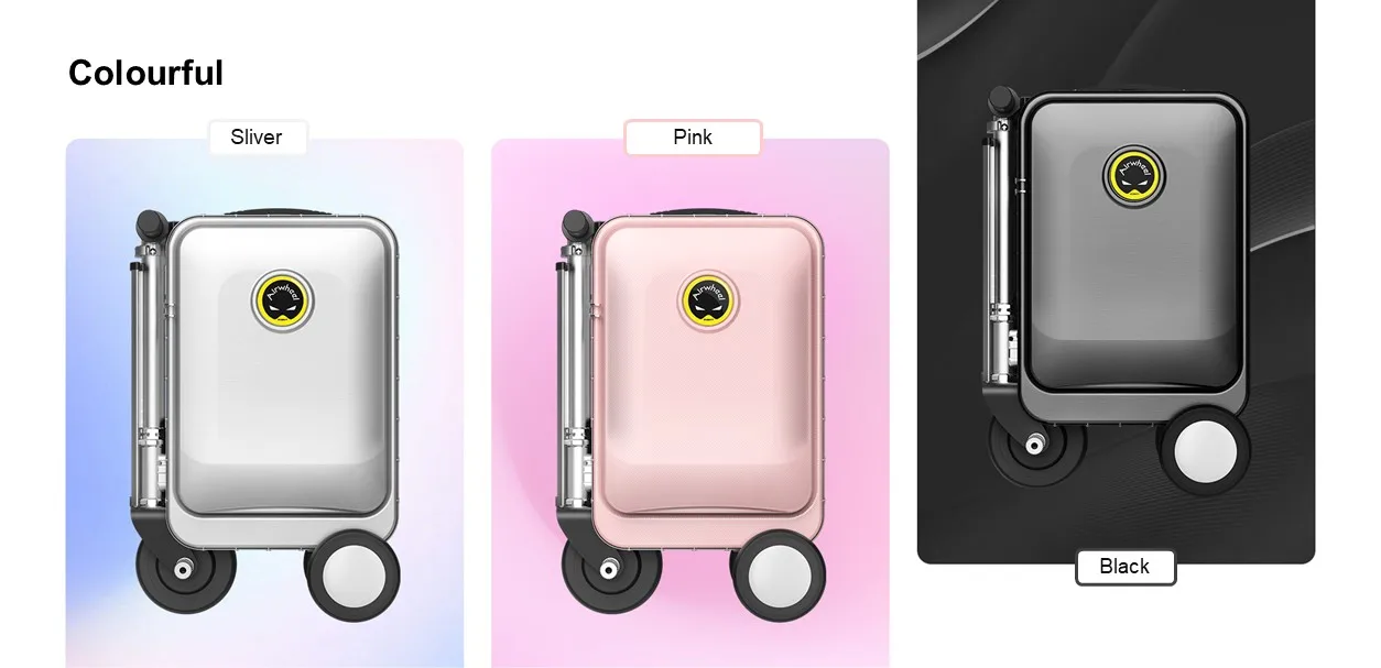 Riding on smart Mini electric Black pink Silver scooter Luggage suitcase-Airwheel  SE3Mini