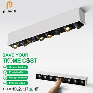 360 Degree Gyro Adjustable Cob LED Spotlight Modern Aluminum Square Surface Mounted Ceiling Dimmable Surface Mounted Down Light