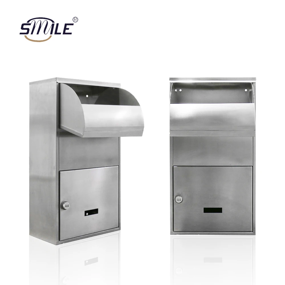CHNSMILE Custom Outdoor Drop Box Anti-theft Parcel Box Combination Lock Stainless Steel Parcel Delivery Box