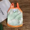 Ice silk color-blocked camisole - orange-green
