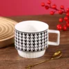 Black houndstooth stacked cup single cup
