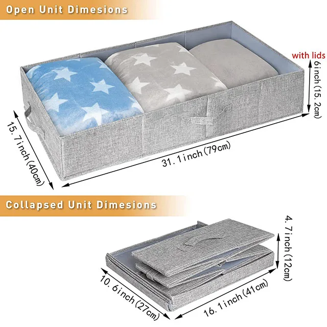 Foldable Linen Organizers Waterproof Bed Bottom Large Capacity Storage