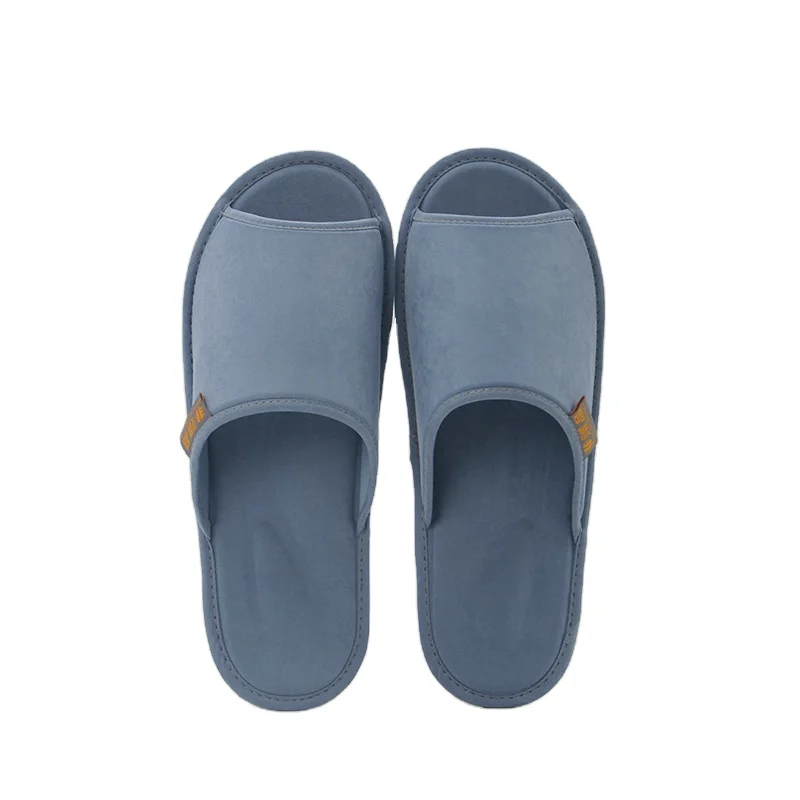 Reusable Cotton Soft Quick Dry Hotel Rubber Open Toe Men's Spa slippers  Washable Spa slippers Custom