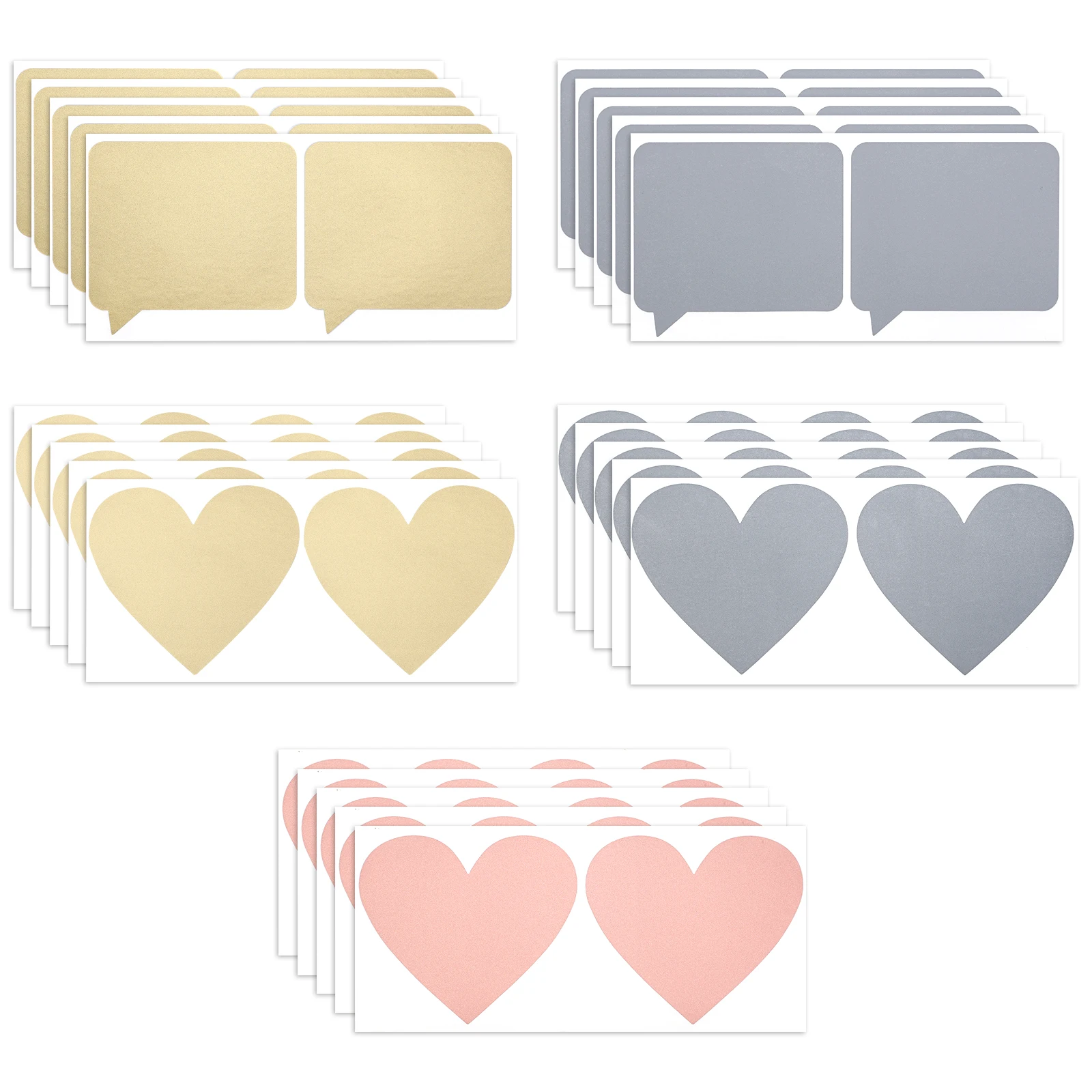 Heart Scratch Off Stickers self-Adhesive Scratch Off Label 70X80MM