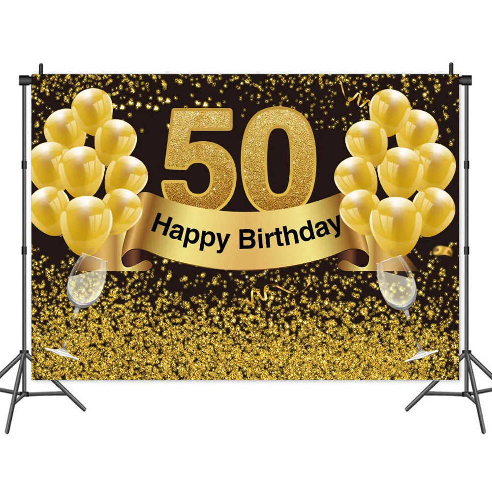 Foreign Trade Golden Balloon Theme Photography Background Cloth Women's 50th  Birthday Party Decoration Banner 7x5ft - Buy Golden Balloon Theme  Photography Background Cloth,50th Birthday Party Decoration Banner For  Women,50th Birthday Party Background