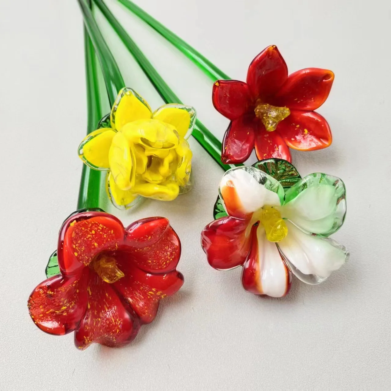 Handmade Murano Glass Roses - Perfect for Home Decor