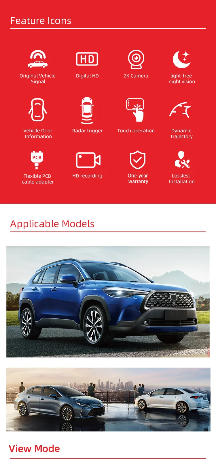 Wemaer Blind Spot Detection 3D AVM 1080P 360 Degree Car Bird View Camera System for Toyota Corolla Cross factory