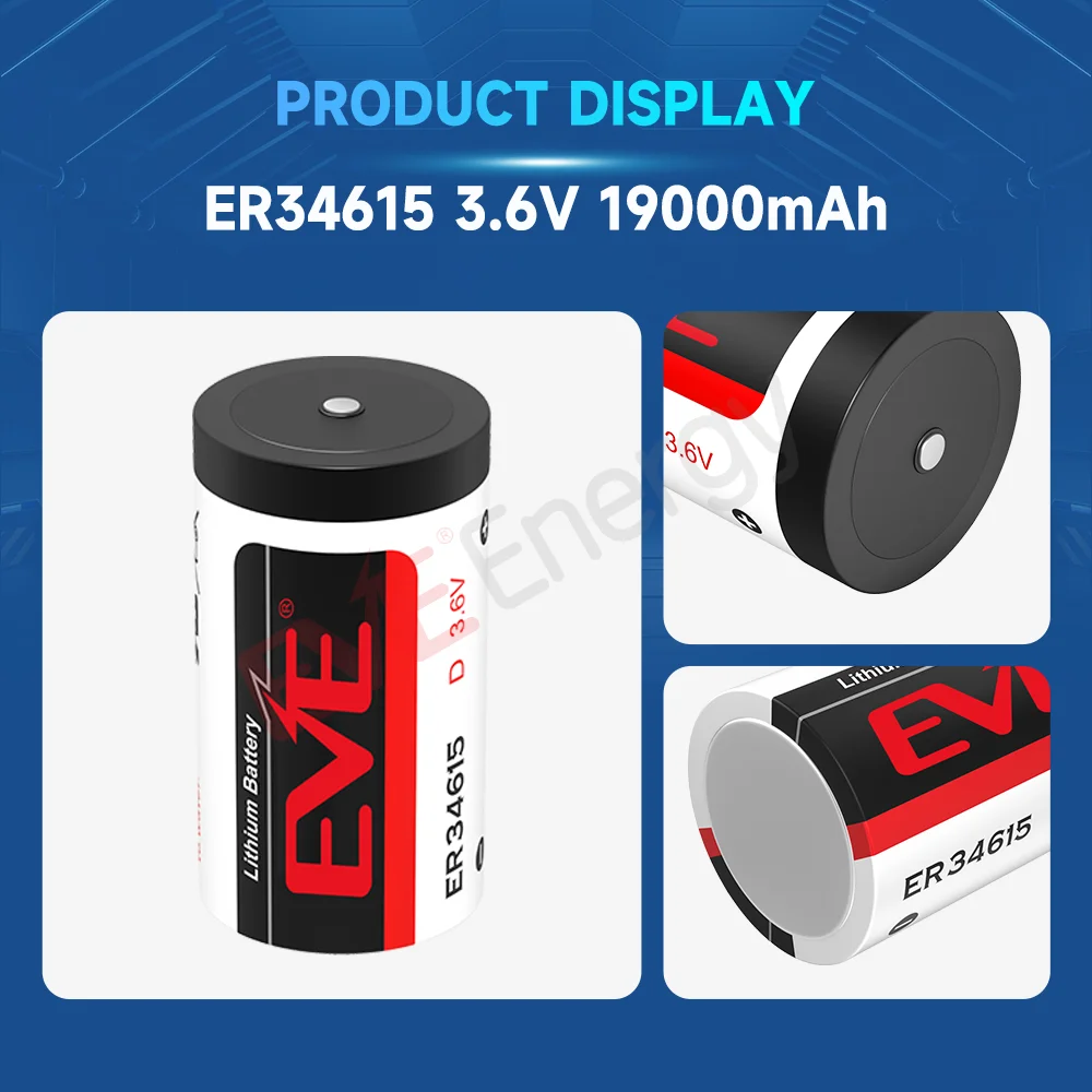 EVE ER34615 3.6V Lithium Battery - 19Ah Cylindrical Li-SOCl2 for