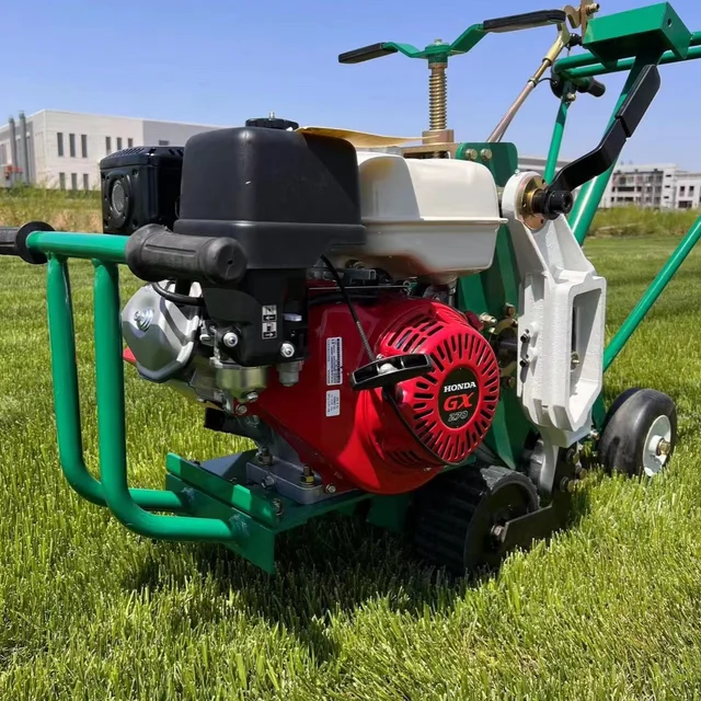 View larger image Add to Compare  Share gas grass turf cutter machine electrical front cut lawn sod mower turf cutting machine