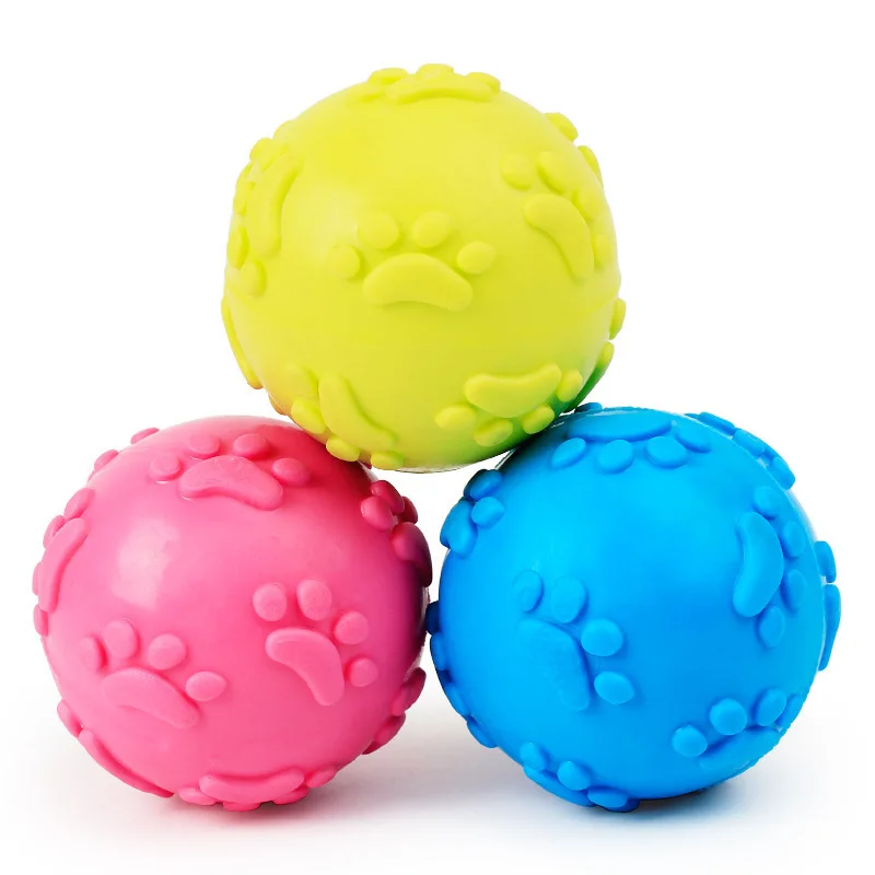 Eco-friendly Interactive Dog Toy Foot Print Sound Ball with Chewing Stick TPR Molar Resistant Pet Toy for Training Fun Wholesale