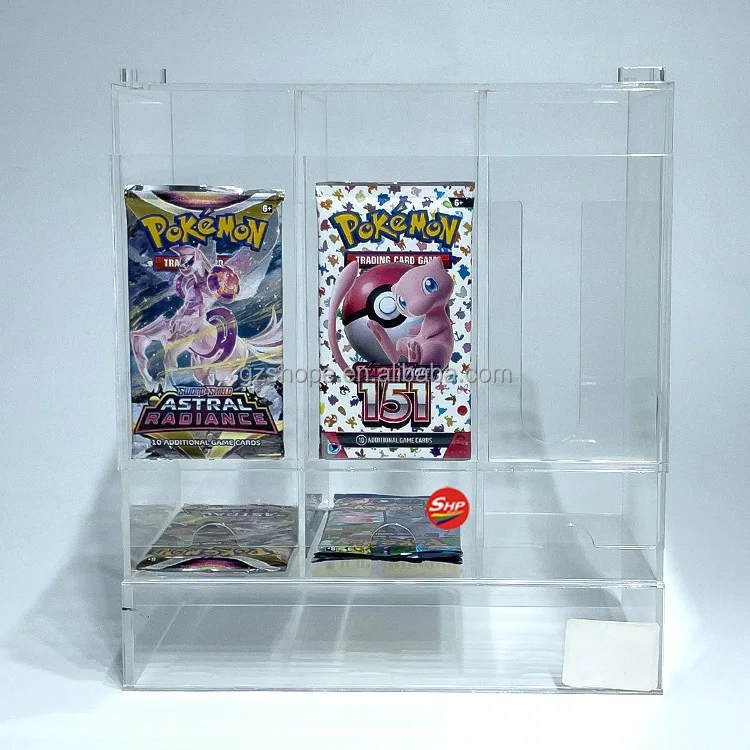 SHP Acrylic 3 Slot Pack Card Dispenser Case for Pokemon TCG MTG Yugiho Card Acrylic Booster Pack Dispenser Display Box SHP Acrylic 3 Slot Pack Card Dispenser Case for Pokemon TCG MTG Yugiho Card Acrylic Booster Pack Dispenser Display Box