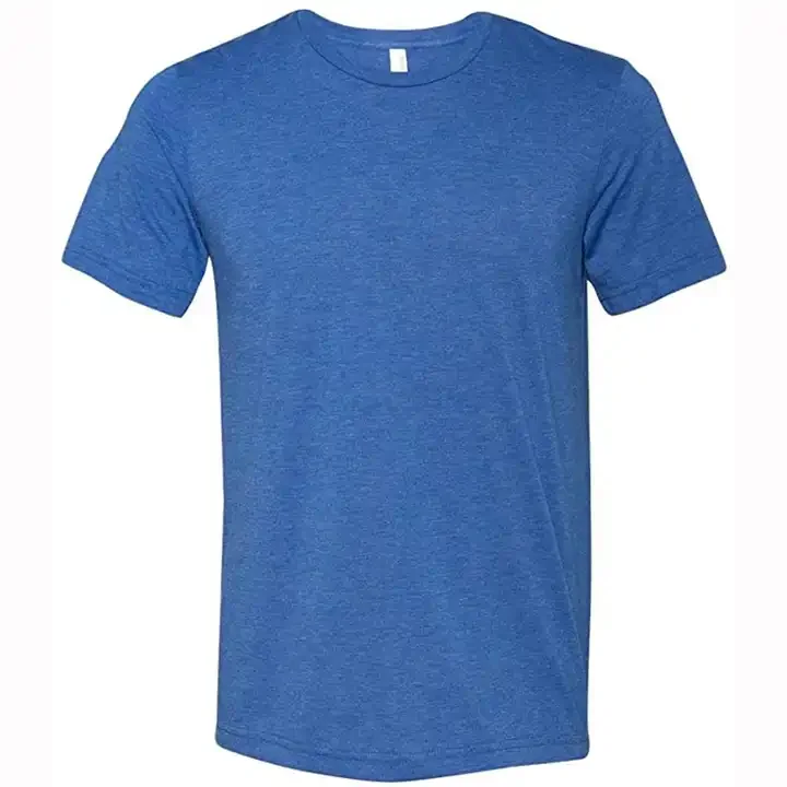 Custom Men's Heather Color Polyester Rayon Cotton Tri Blend T Shirt