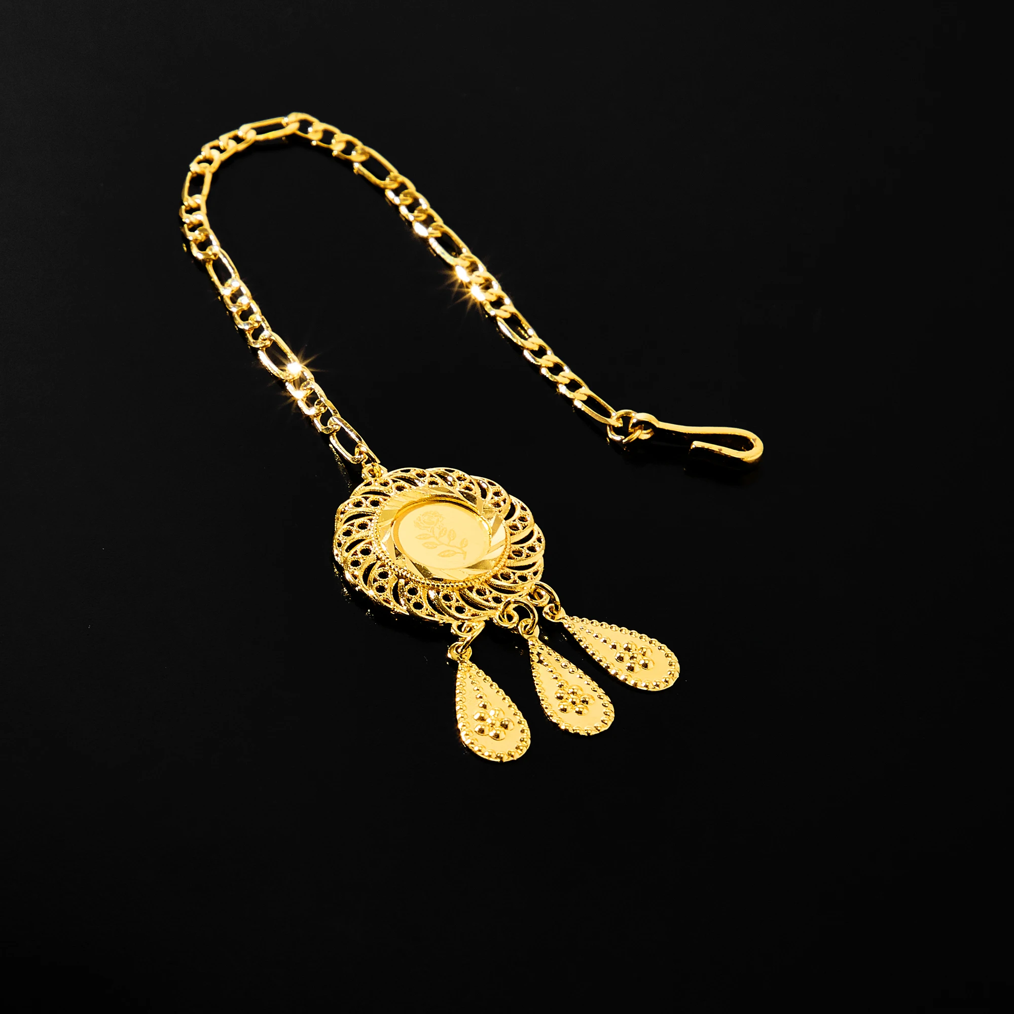 Aesthetic Handmade Gold Plated Copper Fashion Head Jewelry Chain Headdress Chain Stylish Hair Chain Yiyi for Unisex Engagement