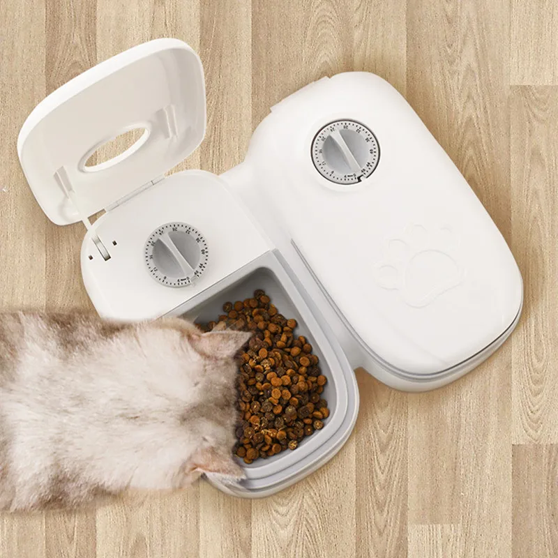 Smart Pet Feeder Alarm Clock Timing Principle Auto Dog Cat Dry and Wet Grain Bowl 350Ml Detachable Easy to Wash