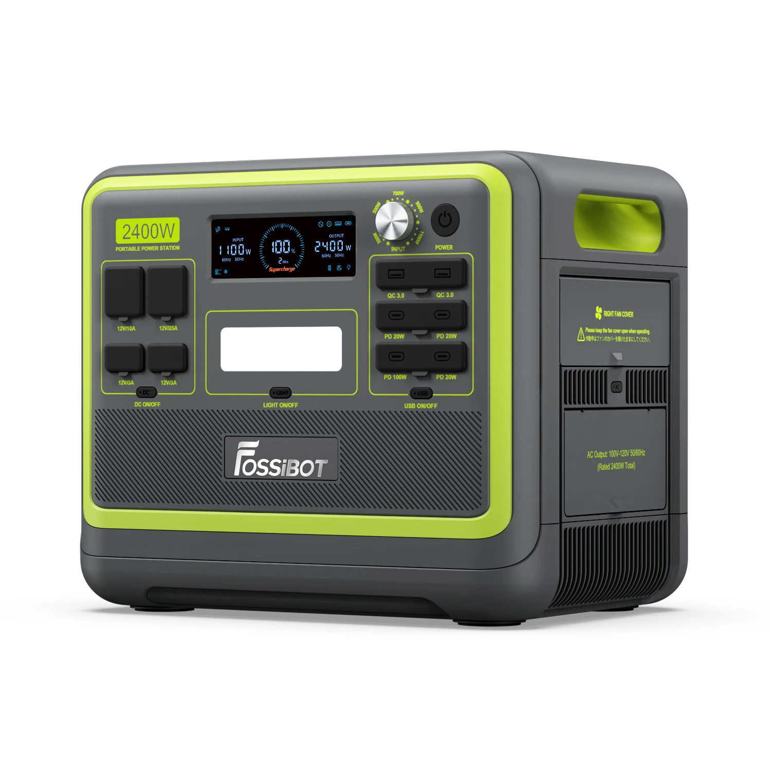 2400w バッテリー ポータブル電源 Fossibot F2400 50/60Hz 双方向 