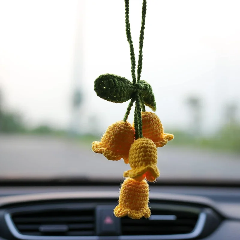 Plante en pot tricotée à main, ornement voiture, fleur Crochet tissée à main 34 Plante en pot tricotée à main, ornement voiture, fleur Crochet tissée à main 34