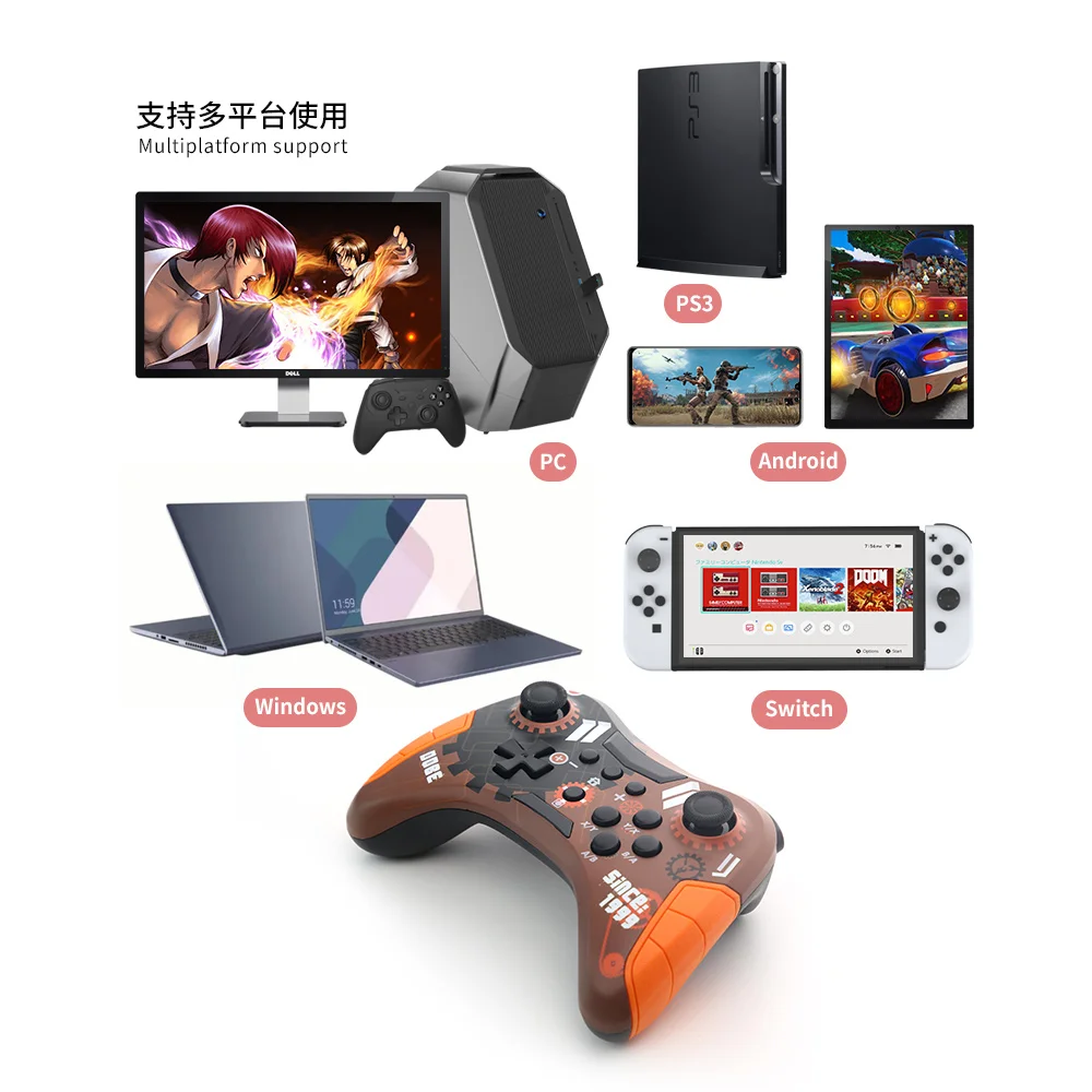 TY-3839 Wireless PC Android Game Joystick Controller Vibration Motor Compatible for Playstation 3/PS3 for Nintendo Switch ISO