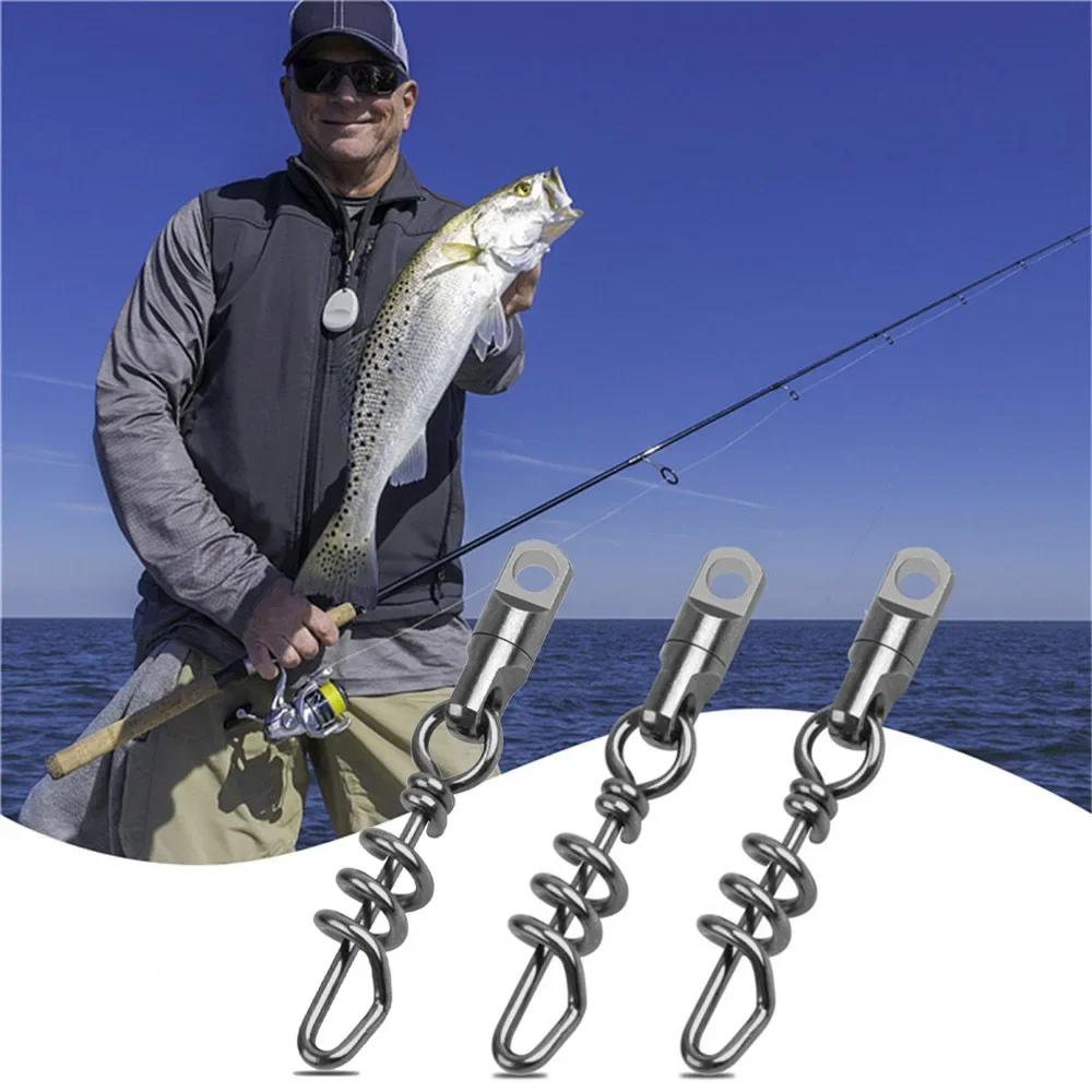 corkscrew fishing pole Fishing Corkscrew Swivels 750lbs Heavy Duty Fishing Swivels Quick Release  Big Game Marlin Shark Lure Fishing Connector