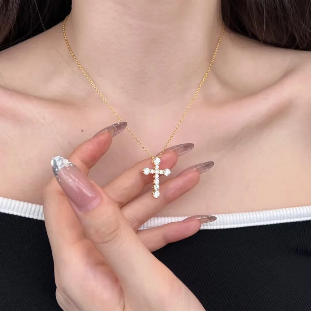 KAKODIY Classic Design Fine Jewelry 925 Sterling Silver Christian Catholic Religious 5A Cubic Zirconia Cross Pendant Necklace detail 4