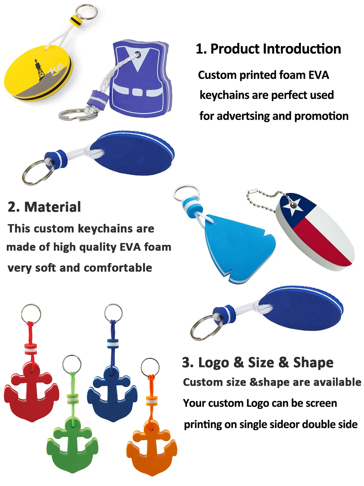 Wholesale Car Keyring Souvenir Print Logo Customized Shape  Soft Eva Keychain Hole