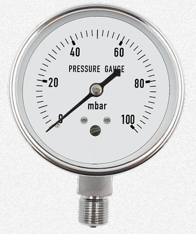60mm 100mm 0100mbar Air Gas Pressure Gauge Mbar Pressure Gauge Buy