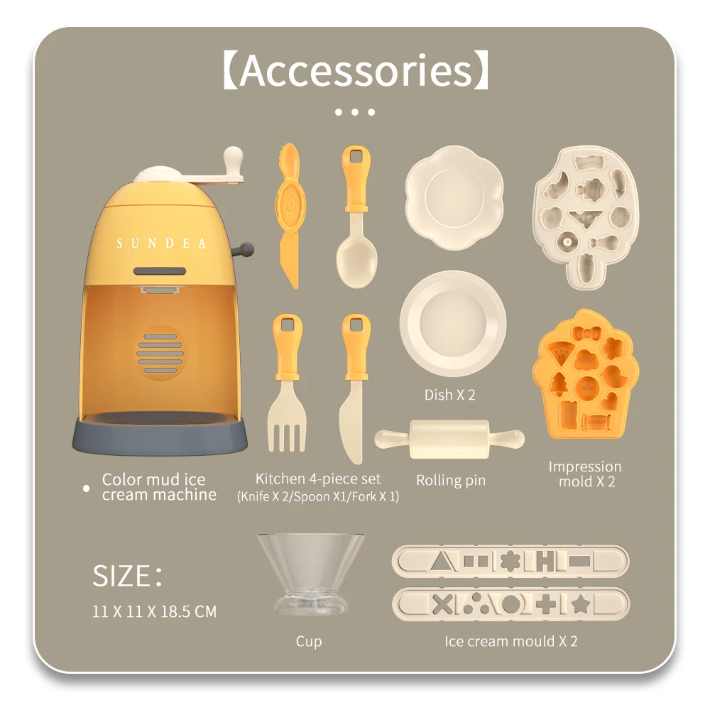 Цветная глиняная детская игра, машина для мороженого ручной работы, производитель мороженого, игрушка для девочек, 3D цветная глиняная форма, набор инструментов