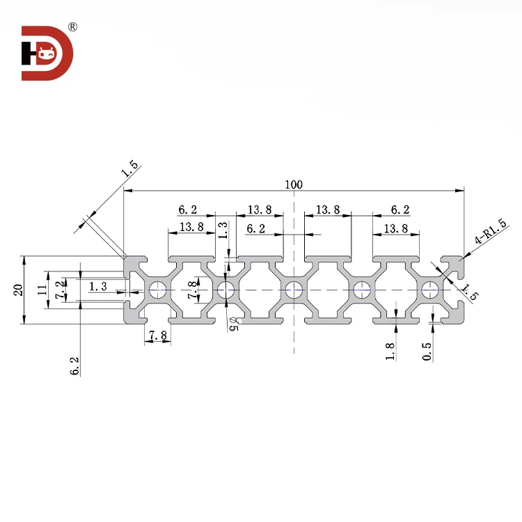product 20100 industrial extruded aluminum profiles 20100 free cutting of aluminum alloy profiles-3