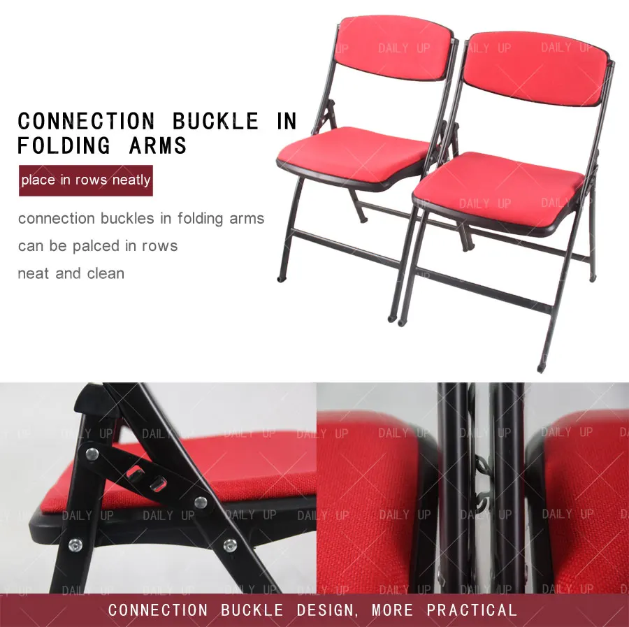 Wholesale Cheap Folding Chair Metal Frame Leisure Chair With Cushion And Footrest student desk and chair