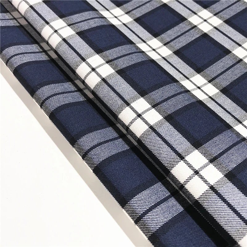 Ткань тартан из переработанного полиэстера, вискозы, спандекса для платья