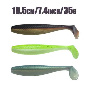 Foreign Trade 18.5cm/35g Super Large T-tail Fish 1 Piece Stainless Steel Simulation Sinking Lure Soft Bait Sea Fishing Lure – Soft Lure – view 3