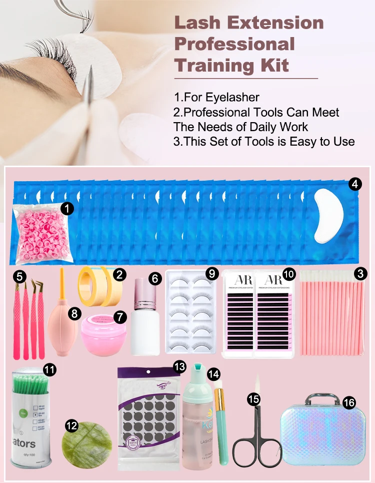 Hot Selling Eyelash Extension Training Kits For Starter Lash Kit Set