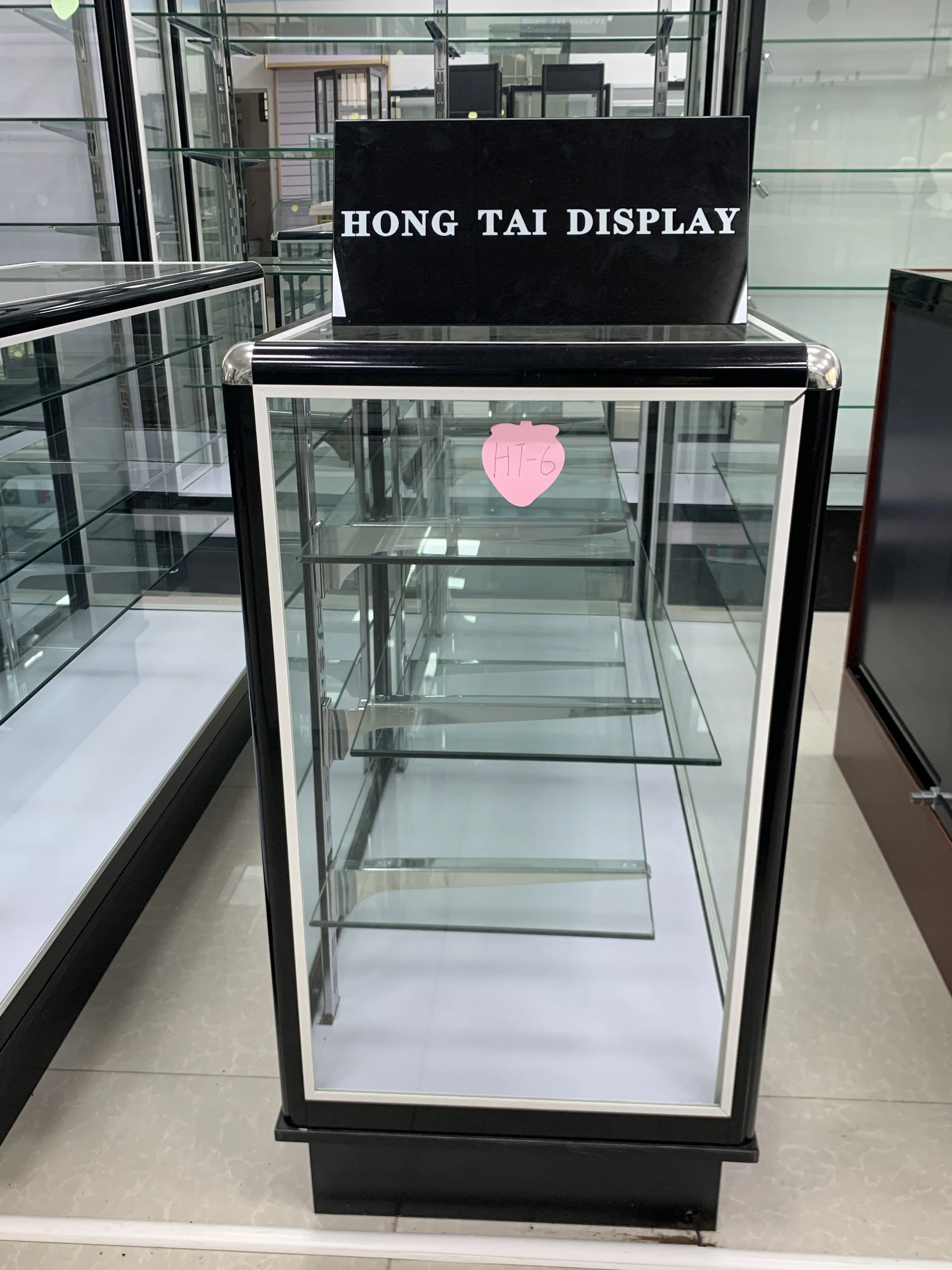 Full Vision Ultra Light and White Tempered Glass Counter Display with ...