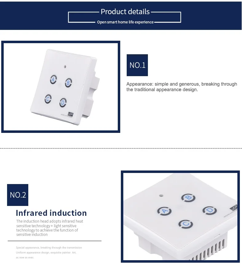 Geagood Sensor Switch Indoor Controller 4 Channel IR Remote Control Switch