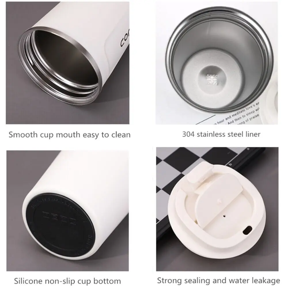 Temperature Display Indicator Sipper 380ML 510ML Vacuum Insulated Stainless Steel Tea Coffee Mug Thermos Flask Travel Mug