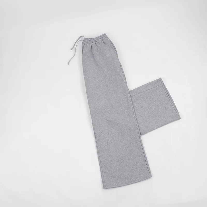 OEM Custom Wholesale Latest Designs Blank Sweatpants Men's Grey Wide Leg Casual Pants
