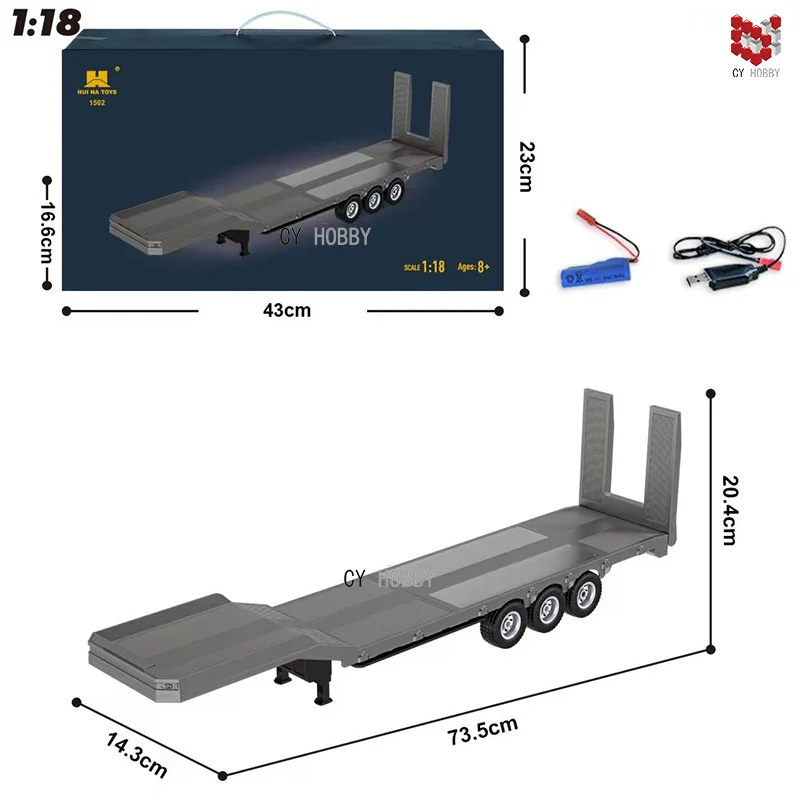HUINA 1501 RC Licensed Trailer Toys 1/18 19CH RC Alloy