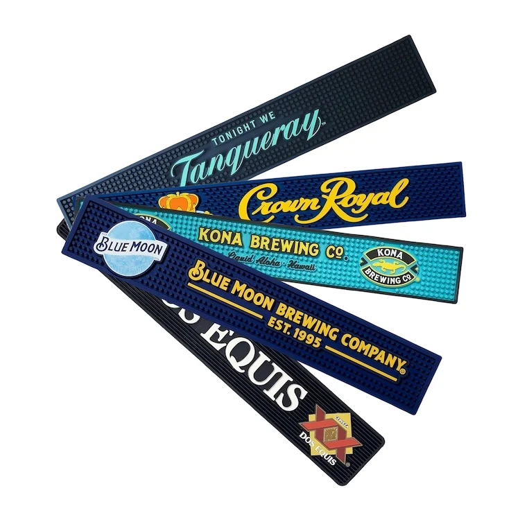 PVC/Silicone Eco-Friendly Anti-Slip Bar Accessories Service Mat Custom Beer Drinking Bar Mats with Logo CE & for Certified