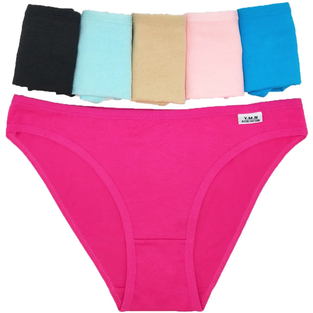 Wholesale Cheap Sexy Woman Underwear Womens Cotton Panties Briefs Solid Low Rise Girls Ladies 0667