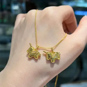 Trendy Minimalist 18K Gold Plated Unicorn Pendant Necklace for Women and Men-Anniversary Jewelry