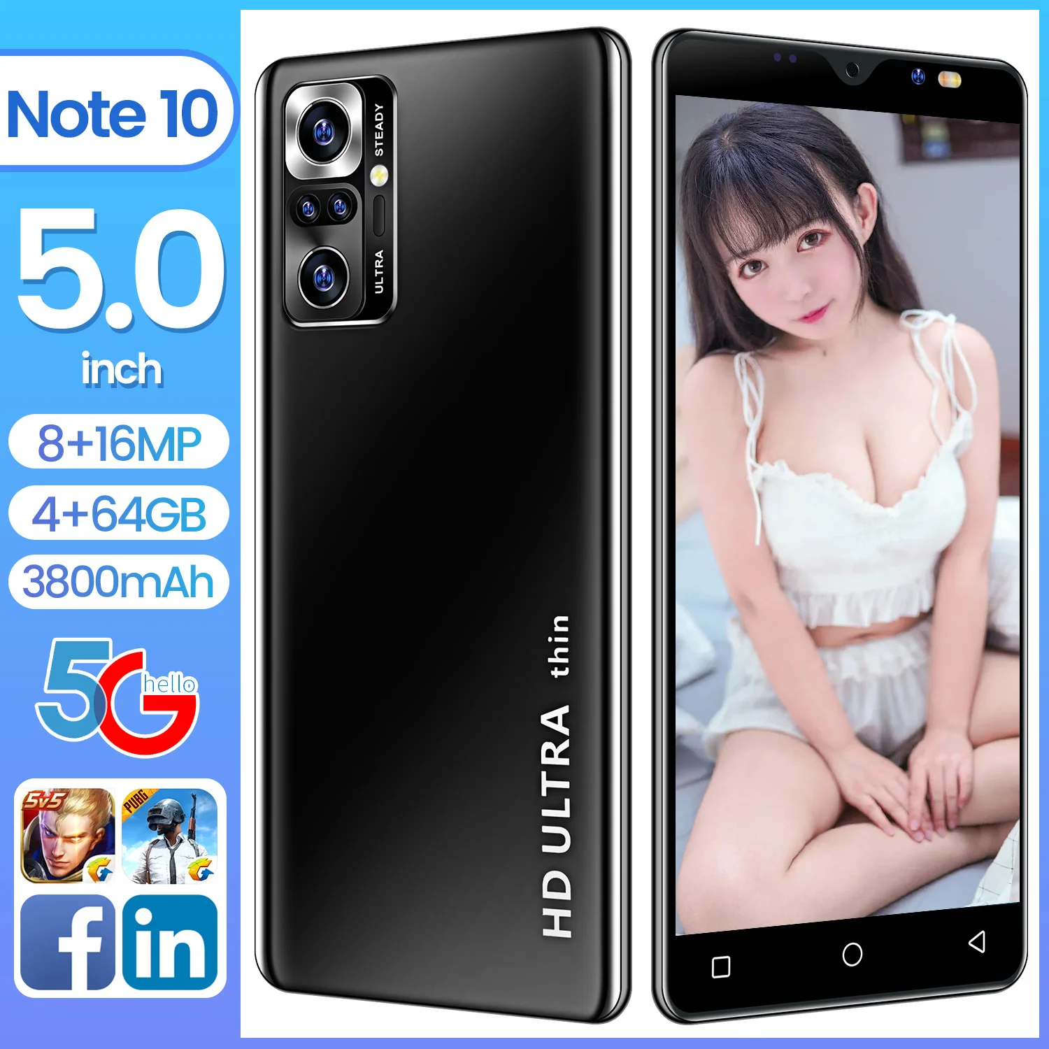 Новый оригинальный Примечание 10 смартфон глобальная Версия 5,0 дюймов 4 Гб + 64 ГБ оптовая продажа мобильного телефона по заводским ценам по низкой цене для мобильного телефона