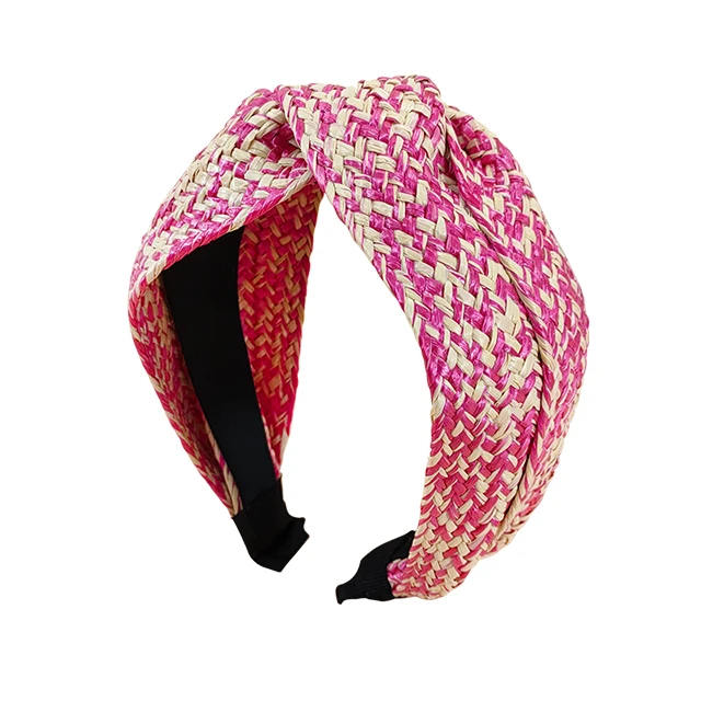 Factory New Boho Headband Simple Raffia Braided Hairband Fashion Wide Hair Accessories