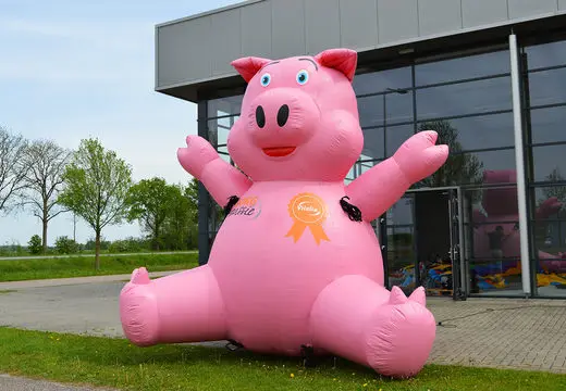 High Quality Custom Advertising Inflatable Cartoon Pig Huge Mascot Cartoon Inflatable Character Advertising Pig Balloon
