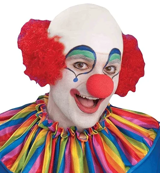 Immagini Stock - Piccolo Bambino Con Parrucca Clown Colorato E Naso Rosso.  Image 28835477