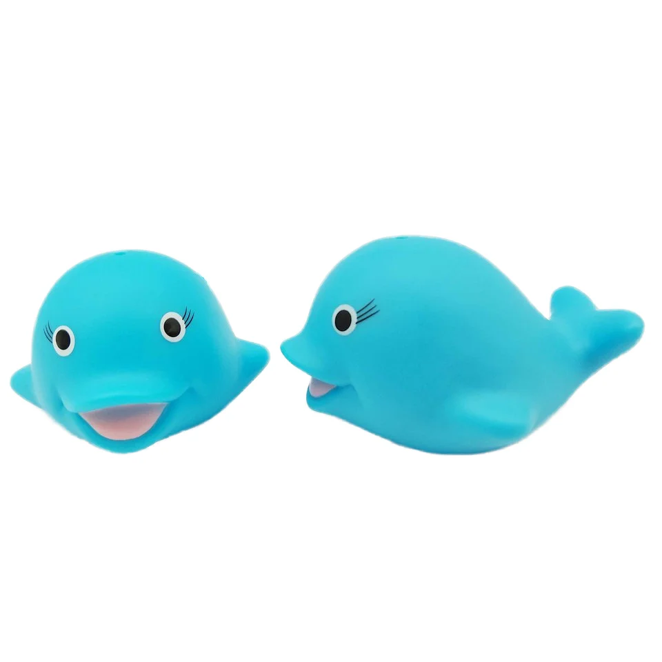 Preschool Bath Toys Rubber Sea Animal Whale Squirter Pool Floating Bathtub  Fish Toy for Kid Party