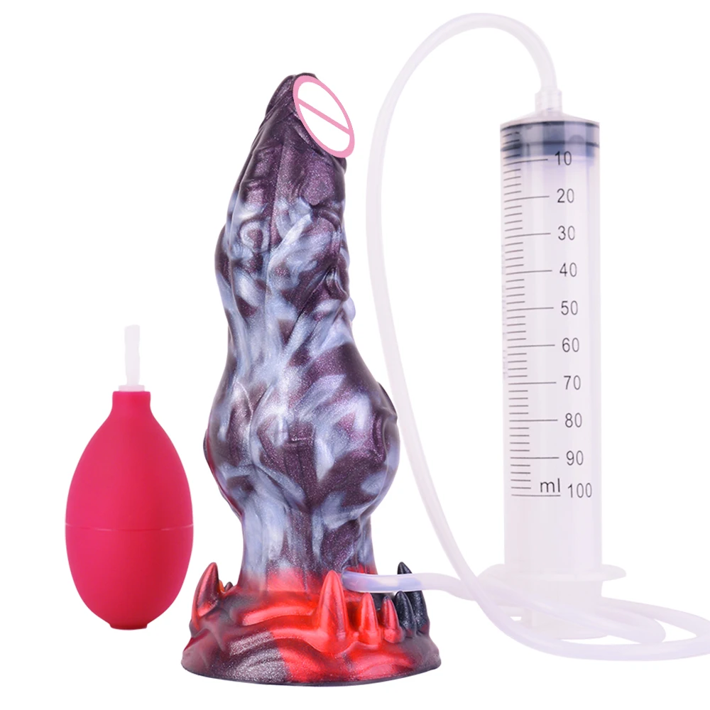 Christine Silikon Dildo mit Pump-Injektor - 18,6cm, Gutschein fr Paare