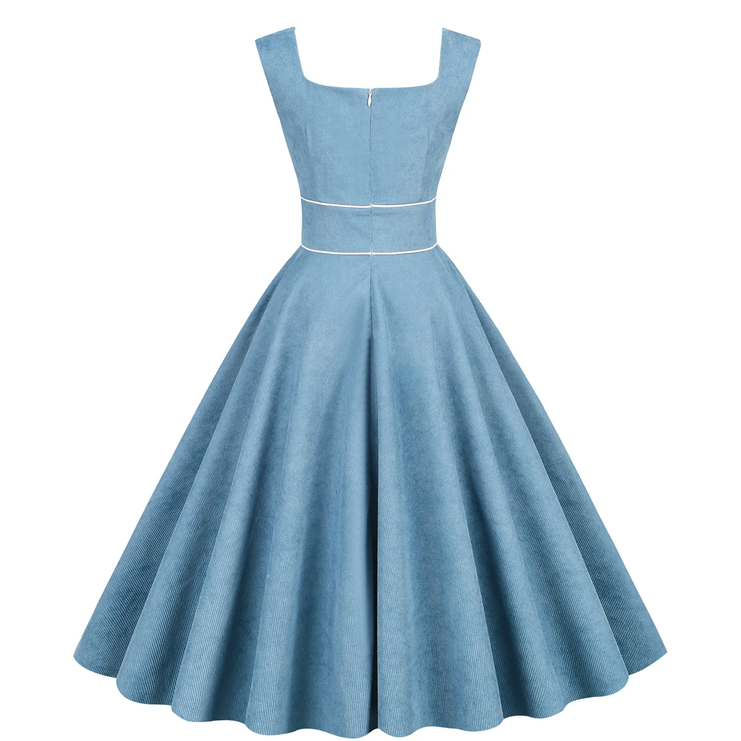 open lace back dress 1950s Floral Patchwork Swing Dress
